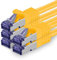 Cat.7 network cable 1m - yellow - 5 pieces - Cat7 patch cable (SFTP/PIMF/LSZH) raw cable 10 Gb/s with Rj 45 connector Cat.6a - 5 x 1 meter yellow