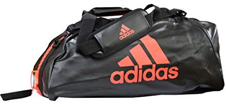 adidas Sporttasche - Sportrucksack Kunstleder schwarz/rot, Gr. M