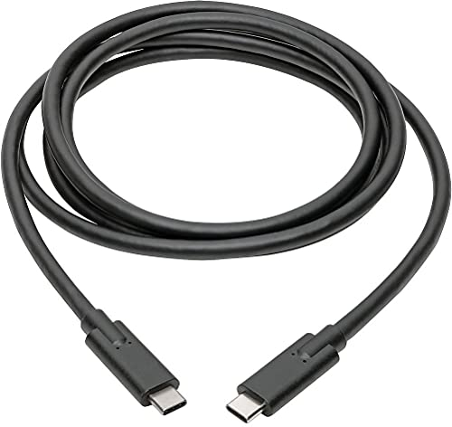 Eaton Cable USB-C a USB tipo C, USB 3.2 Gen 1, carga de 5A / 100W, datos de 5 Gbps, compatible con Thunderbolt 3, negro, 6 pies / 1.8 metros (U420-006-5A)