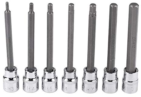 Lot de 7 douilles hexagonales longues - Kit d'outils de réparation - 3 mm 4 mm 5 mm 6 mm 7 mm 8 mm 10 mm