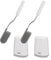 Joseph Joseph Flex Lite - 2er-Pack Silikon-Toilettenbürste mit schlankem Haltegriff, flexibel, tropffreier, verstopfungsfreier Kopf, ABS, Stainless-Steel, weiß/grau