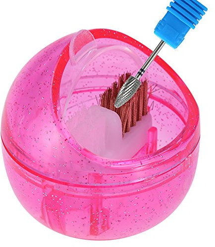 Nail Art Drill Bit Cleaning Brush Box Mini Nail Art Drill Head Brush Portable Cleaner Metal Brush & Plastic Brush Polishing Manicure Tool