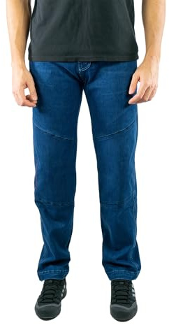 Jeanstrack Pantalon de Trekking pour Homme – Pantalon d'escalade élastique et résistant – Pantalon de randonnée – Genoux renforcés et Bas réglables (Vert Ethnique)