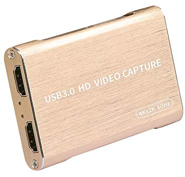 EXVIST 4K HDMI Video Capture Card W/USB 3.0, HDMI Loop-Out, 3,5 mm Line-in-Ausgang und Mikrofon-Eingang für Broadcasting über OBS, PotPlayer usw.