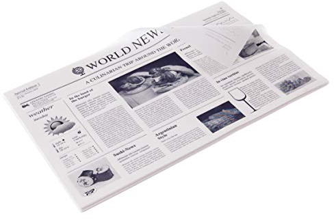 DeinPack Einschlagpapier Pergamentersatz Fettdicht I 100% biologisch abbaubarer, kompostierbares Einpackpapier I 1000 Stück Verpackungspapier Zuschnitte 38 x 50 cm Zeitungsmotiv weiß