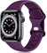 Epova Cinturino in Silicone Compatibile con Apple Watch 40mm 38mm 41mm 42mm, Cinturini di Ricambio per iWatch SE Series 10 9 8 7 6 5 4 3 2 1, Viola profondo, Piccolo