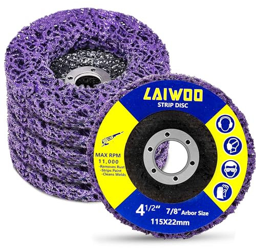 LAIWOO Strip Discs Stripping Wheel for Angle Grinder, 4-1/2 Paint Stripper Abrasive Wheel Disc Clean and Remove Paint Coating Rust Welds Oxidation（5Pack）