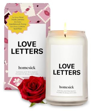 Homesick Duftkerze mit Liebesbuchstaben