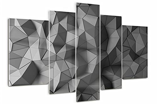 Tulup Glasbild 170x100cm 5 Teile Wandbild Wandkunst Gehärtetem Sicherheitsglas Küche & Wohnzimmer Akrylglas - Abstract 3D