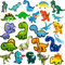 Woohome Patch Zum Aufbügeln, 25 Stück Gemischter Dinosaurier Flicken Patches Applikation Patch Sticker Applikationen Dekoration Aufkleber für Dekoration DIY T-Shirt Hut Mantel Kleid Aufkleber
