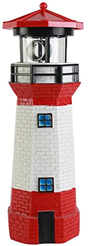 BSTCAR Faro Solare Rotante in Resina a LED - Luce Decorativa da Giardino, Sentiero, Recinto, Cortile - Artigianato per Esterni