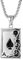Holibanna Rock Poker Card Pendant Necklace Punk Hip Hop Neck Chains Stainless Steel Gambling Jewelry Queen of Spade Necklace for Men (Silver)