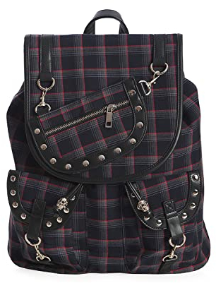 Banned Yamy Punk Nugoth Tartan Gingham Rucksack - Mehrfarbig