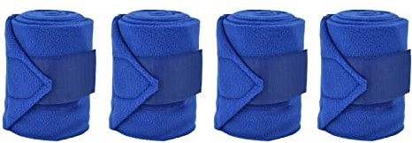 Lot de 4 Bandes de Jambes Bleues pour Chevaux Support de Jambe Bandage de Jambe D'animal Polo Wraps pour Chevaux Bottes de Cheval Jambes Wraps Protection Gear Kit équin pour Chien Vache Chat Bleu