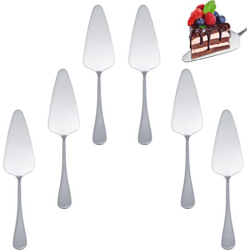 6Pcs Cake Slicer Tainless Steel Cake Slicer Cake Knife with Serrated Edges Cake Slice Cake Pizza Cutting Spatula Professional Shovel Server