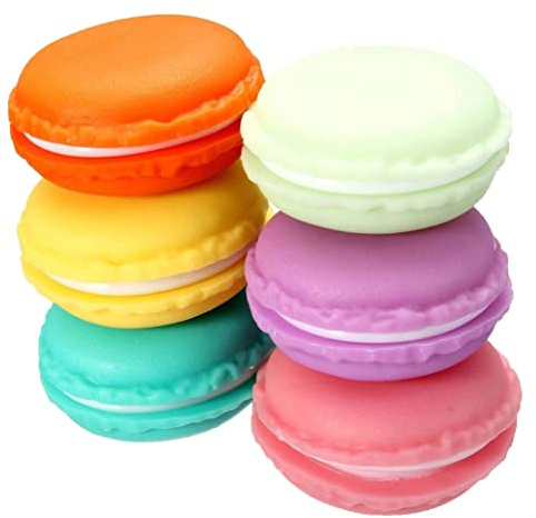 Snner 6PCS Mini Macaron Box Schmuck Aufbewahrungspille Pill Box Organizer Ohrhörer Behälter Multi -Use Macaron Hülle