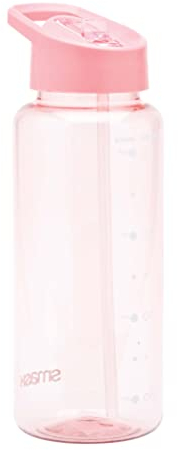 Smash 1 Litre Water Bottle with Water Timings, Pink