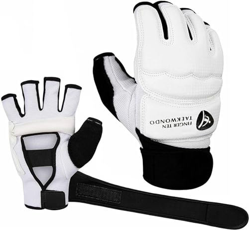 MMA Handschuhe Männer Kinder Damen Boxhandschuhe Gloves Punchinghandschuhe mit Bandagen Professional Boxen Training Sandsack Boxsack Taekwondo Muay Thai Boxing Sparring Kampfsport (Weiß, XS)