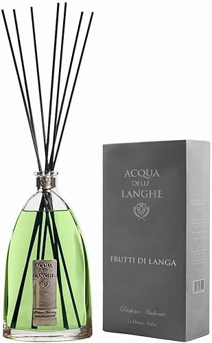 Acqua delle Langhe Raumduft Diffusor – Frutti di Langa, 1500 ML – Luxus Aromadiffusor mit Rattanstäbchen, Zitrone, Bergamotte & Feige, Made in Italy