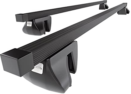 Mossa - Stahl-Dachträger kompatibel mit Opel Zafira C MPV (2011-2014) - schwarz Dachträger Dachgepäckträger - integrierte Relinge