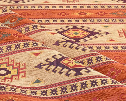 Kilim-Muster, Polsterstoff, Kelim, Bohemian, Boho, Wandteppich, Tribal, südwestlich, türkisch, persisch, marokkanisch, mexikanisch, ethnischer Stoff, Meterware (1 Yard (139,7 x 91,4 cm)