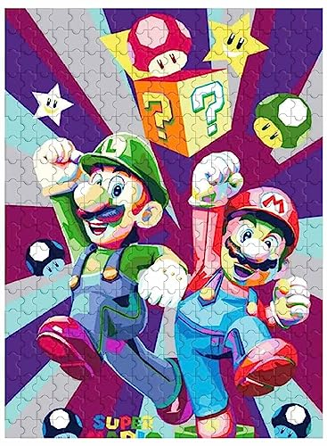 Für Erwachsene, 500 Teile Holzpuzzle, Wanddekoration, Videospiel Super Mario Bild52*38cm