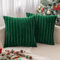 MIULEE Plüsch Samt Kissenbezug Kunstpelz Weich Moderne Sofakissen Dekokissen Glatter Reißverschluss Waschbar Deko Kissenhülle für Wohnzimmer Schlafzimmer Sofa 2er Set 50x50 cm Dunkelgrün