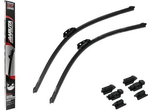MARUTA Lotus Perl-Effekt Scheibenwischer SET 650 mm / 550 mm - universal - vorne, Aero-dynamik optimierte Wischerblätter aus exklusiver Silikon/Gummimischung (made in Japan)