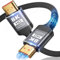 10K 8K HDMI Cable 2.1, 2M/6.6FT Ultra High Speed HDMI Cable Braided Cord, HDMI Cables 48Gbps (8K@60Hz 7680x4320, 4K@120Hz) Supports Dynamic HDR 10 eARC 3D, Dolby Atmos Compatible with Roku TV/PS5/HDTV