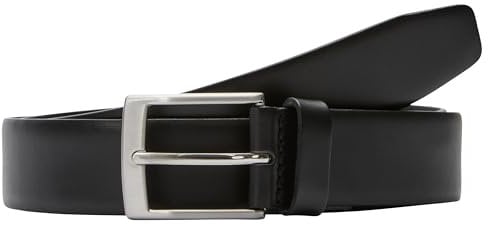 Schmaler Gürtel aus Leder schwarz 95