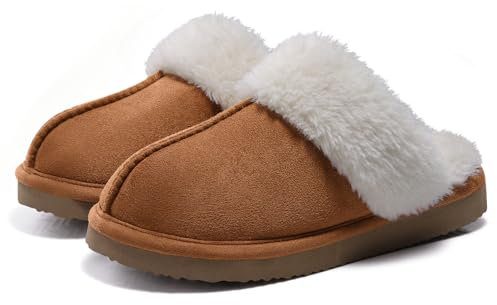 Comwarm Damen Warme Hausschuhe Memory Foam Plüsch Pantoffeln Herren Slippers Winter