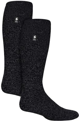 HEAT HOLDERS Herren 2 Paar Thermo Kniestrümpfe Dicke Winter Warme Extra Lang Socken mit Innenfleece für Winter