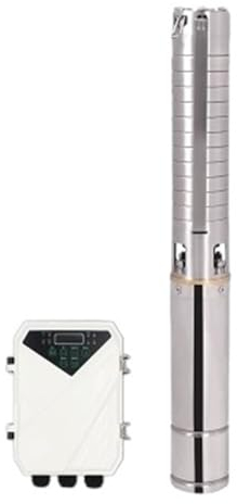 HEXEH 4-Zoll-DC-Tiefbrunnen-Solarwasserpumpe, 110 V, 1300 W, MPPT-Regler, Edelstahl-Laufrad, Bohrloch (maximale Förderhöhe 80 m, Durchfluss 7 t/h)