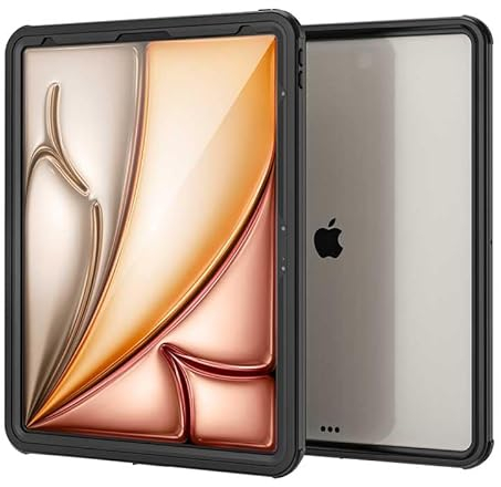 Custodia impermeabile per iPad Air 13 2024 M2/iPad Pro 12.9 2018, custodia impermeabile subacquea impermeabile IP68 antiurto e antipolvere per iPad Air 13 (nero)