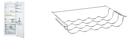 Bosch Hausgeräte KIF51AFE0 Serie 8 Einbau-Kühlschrank, 140 x 56 cm Nische, 222 L & KSZ10020 / Flaschenablage für aufgelistete EINBAU-Kühlgeräte