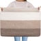OIAHOMY Extra großer Deckenkorb, 95 l Baumwollseil, gewebter Wäschekorb, Spielzeugkorb für Babyzimmer, Behälter für Decken-Aufbewahrung im Wohnzimmer, 61 x 43 x 35 cm, Farbverlauf, Braun