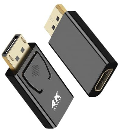 Fascetta Display Port to Hdmi Port 2pcs Dp To Hdmi Adapter 4k 1080p Displayport to Hdmi Cable Adaptor Dp Male to Hdmi Female Converter for Laptop Pc Desktop Projector HDTV Monitor