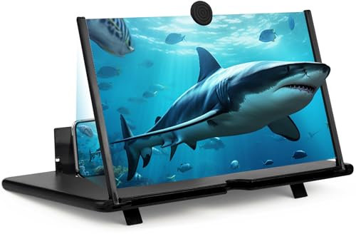 Lente Ingrandimento Smartphone Schermo Amplificatore 14 pollici Amplificatore Schermo Cellulare con Supporto Pieghevole per Guardare Video di Film su Tutti Gli Smartphone