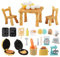 36 Stücke Wichtel Zubehör Weihnachten, Puppenhaus Zubehör Weihnachten, Miniatur Wichtel Tisch und Stühle, Küche Backset Zubehör Puppenhaus Möbel Miniatur Tisch Stühle für Wichteltür Weihnachten Deko