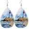 Hieuaoz Ohrringe in Tropfenform mit Ozean-Leuchtturm, für Damen und Mädchen, baumelnde Ohrringe, Kunstleder, Schmuck, Geschenk, Einheitsgröße, Polyurethan