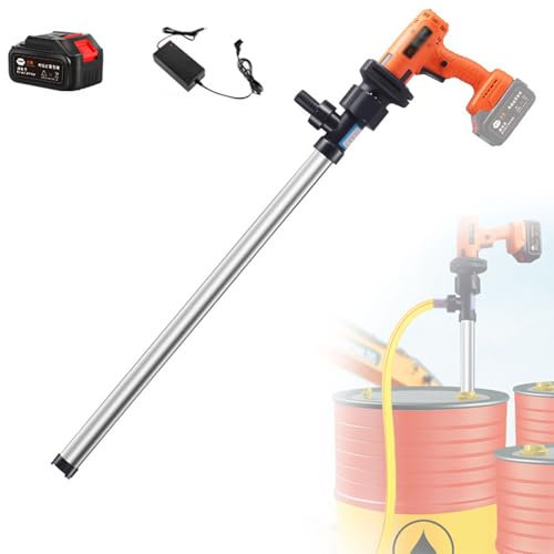 800W Cordless Oil Pump, 60-120L/min Portable Electric Bucket Oil Suction Pump With 90CM Stainless Steel Tube, 4000rpm Fuel Transfer Pump for Diesel, White Oil, Beverages, Wine, Milk