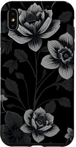 Black Flowers Pattern Case for iPhone XS Max