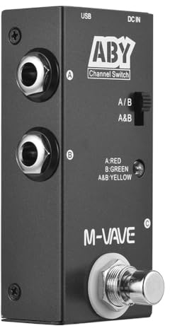 Faeymth ABY Line Switch AB Mini Gitarre Effektpedal Bass Pedal mit Bypass True Box AB - Kanalschalter ABY