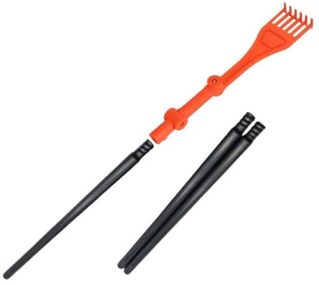 Fenteer Laubbesen für den Garten mit 16,5 Zoll Verlängerungsstange, schwenkbarem Kopf für Gras, Mulch, Sträucher, Mehrzweckmaterial, abnehmbar