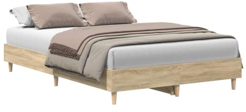 vidaXL Bettgestell ohne Matratze Sonoma-Eiche 140x190 cm Holzwerkstoff