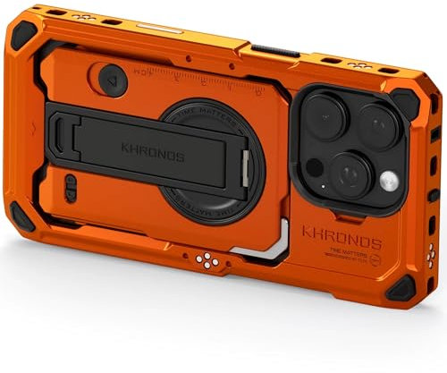 Tilta Khronos Hülle Kompatibel mit iPhone 16 Pro - Orange | Handy Filmemachen Zubehör | Telefon Kamera Käfig | Phone Video Rig TK-IP16-PFC-O