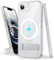 SIXBOX Magnetic for iPhone 16e Case, Built-in Kickstand [Non-Yellowing] [Compatible with MagSafe] Shockproof Full Body Protective Cover Transparent Phone Cover Case for iPhone 16e 6.1 5G, Clear