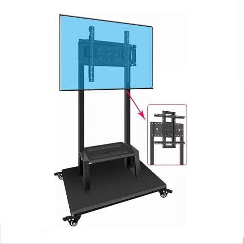 Stand de TV portátil de Servicio Pesado, Soporte de TV portátil con Ruedas, para LED LCD Plano de 42-75 Pulgadas, Pantalla LCD TV, Capacidad de Carga de hasta 130 lbs, con Ruedas de Bloqueo