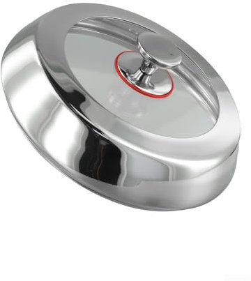 Couvercle de casserole en acier inoxydable avec verre trempé, couvercle de rechange pour poêles, woks, cuiseurs vapeurs, casseroles à soupe (28 cm)