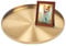 Yvttve Plateau rond doré en métal avec 3 patins antidérapants - Plateau de service décoratif et plateau décoratif (diamètre 40 cm, doré)